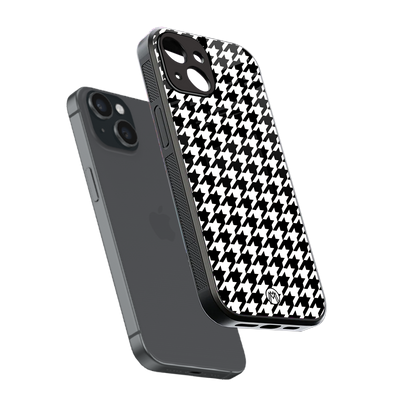 houndstooth classic back phone cover | glass case for iphone 13 mini