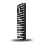 houndstooth classic back phone cover | glass case for iphone 13 mini