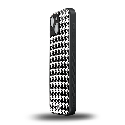 houndstooth classic back phone cover | glass case for iphone 13 mini