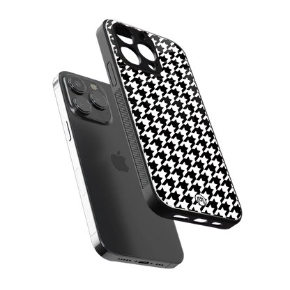 houndstooth classic back phone cover | glass case for iphone 13 pro max