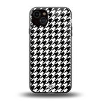 houndstooth classic back phone cover | glass case for iphone 14 plus