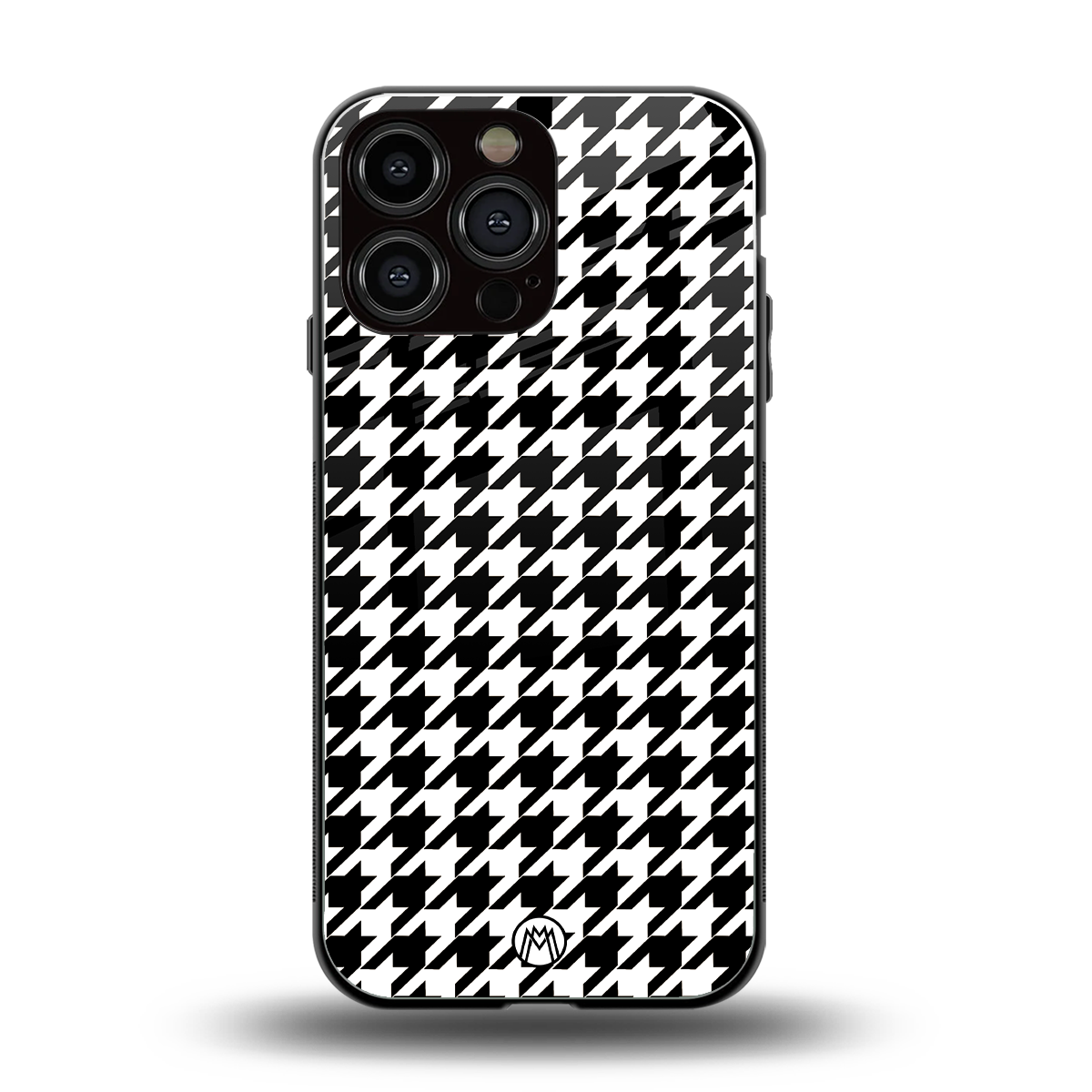 houndstooth classic back phone cover | glass case for iphone 14 pro max