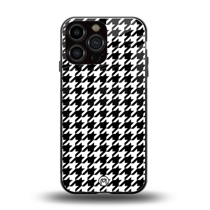 houndstooth classic back phone cover | glass case for iphone 14 pro max