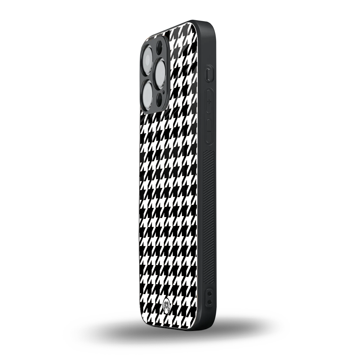 houndstooth classic back phone cover | glass case for iphone 15 pro max