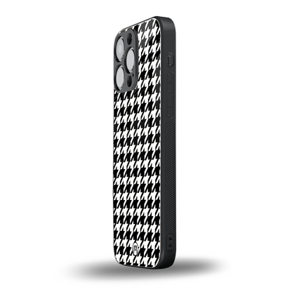 houndstooth classic back phone cover | glass case for iphone 14 pro max