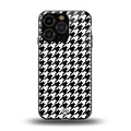 houndstooth classic back phone cover | glass case for iphone 14 pro