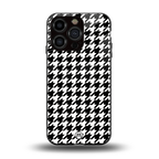 houndstooth classic back phone cover | glass case for iphone 14 pro