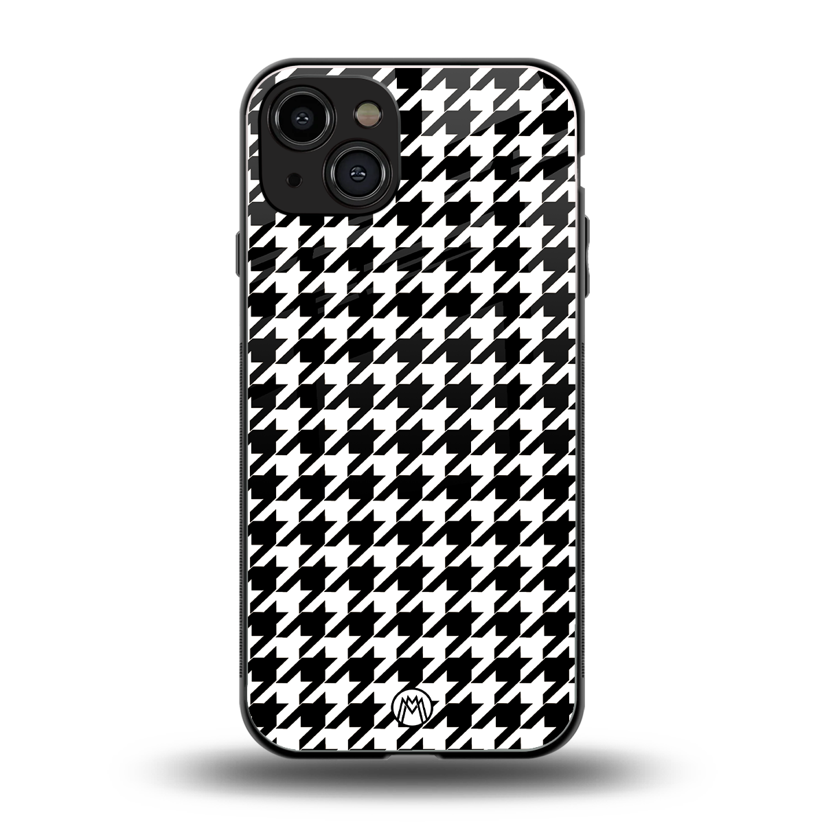 houndstooth classic back phone cover | glass case for iphone 15