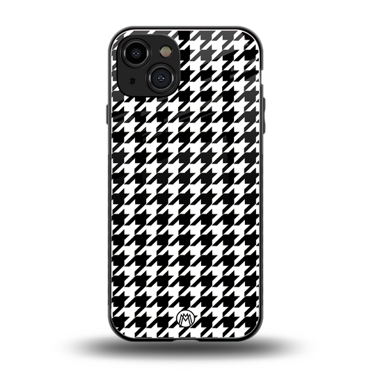 houndstooth classic back phone cover | glass case for iphone 15