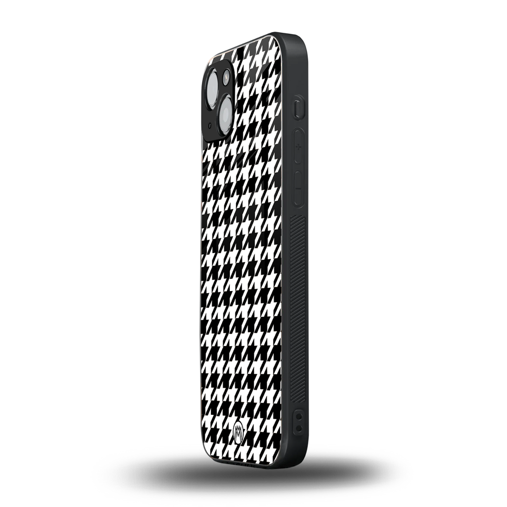 houndstooth classic back phone cover | glass case for iphone 14