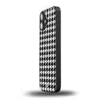 houndstooth classic back phone cover | glass case for iphone 16 plus