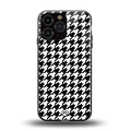 houndstooth classic back phone cover | glass case for iphone 16 pro max