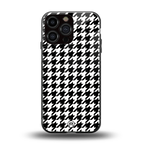 houndstooth classic back phone cover | glass case for iphone 16 pro max