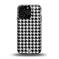 houndstooth classic back phone cover | glass case for iphone 16 pro