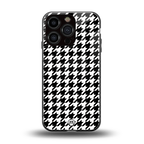 houndstooth classic back phone cover | glass case for iphone 16 pro