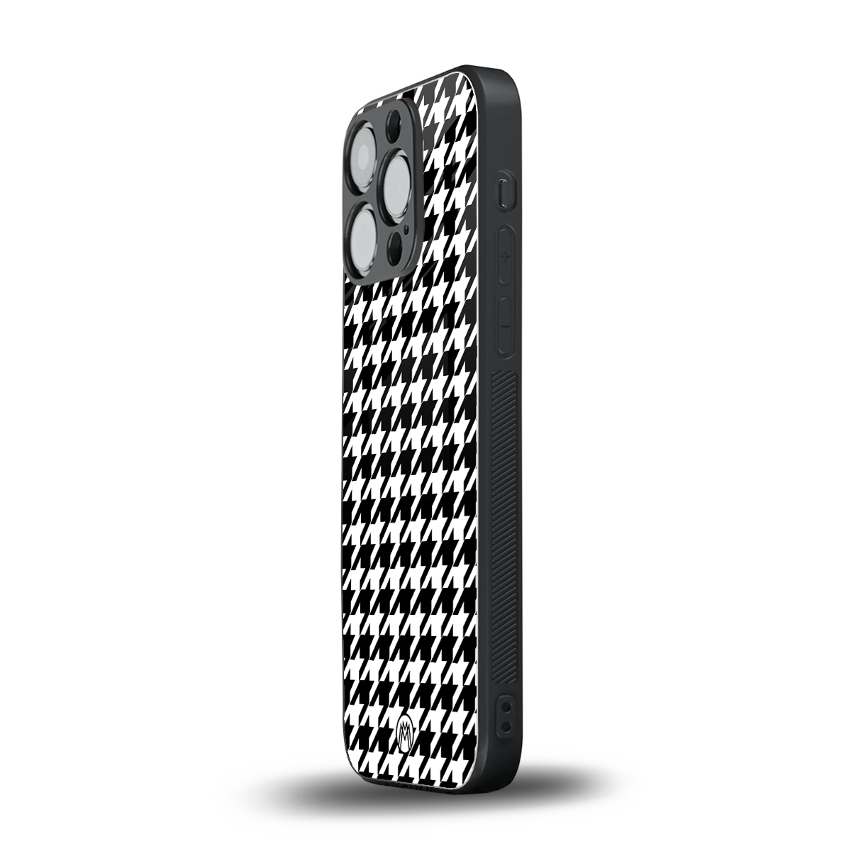 houndstooth classic back phone cover | glass case for iphone 16 pro