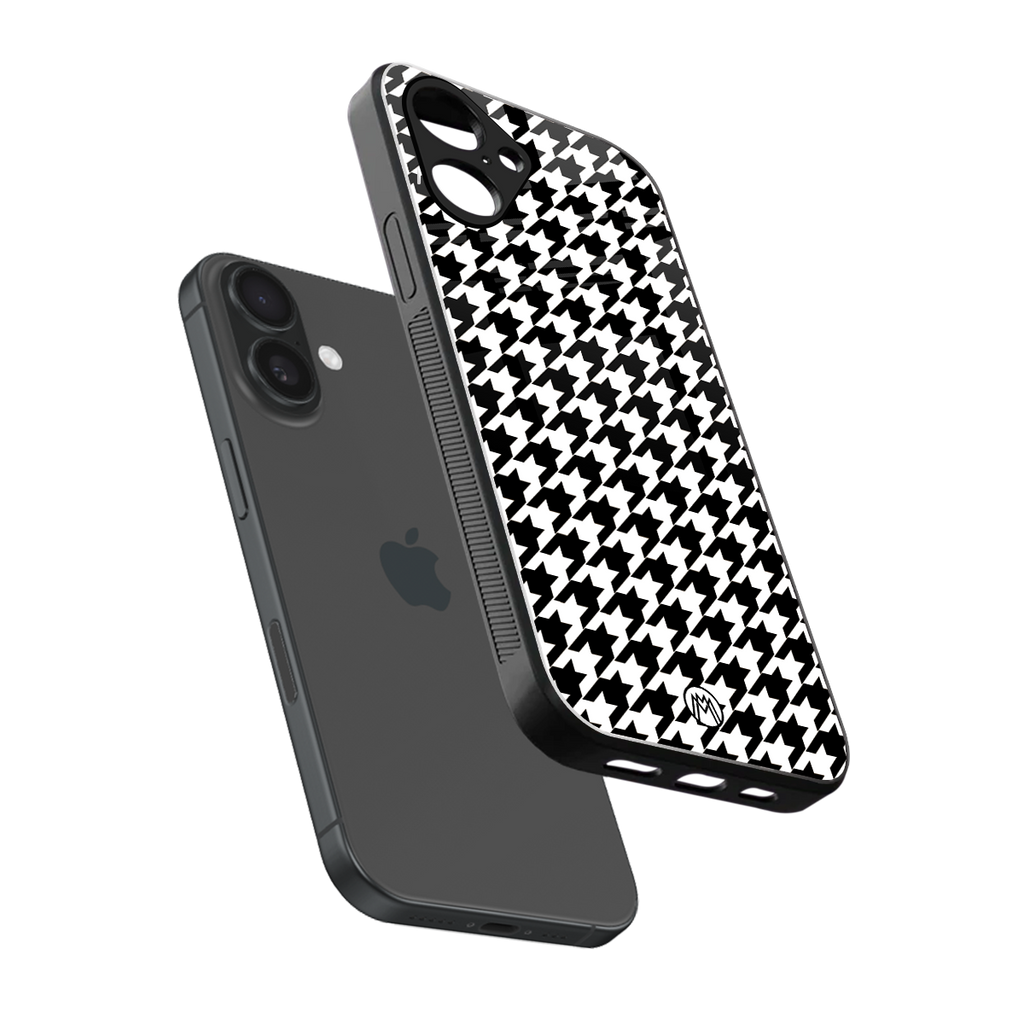 houndstooth classic back phone cover | glass case for iphone 16