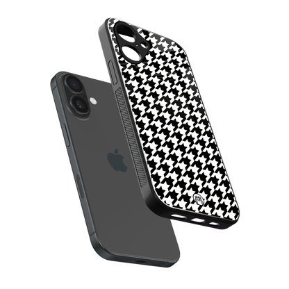 houndstooth classic back phone cover | glass case for iphone 16