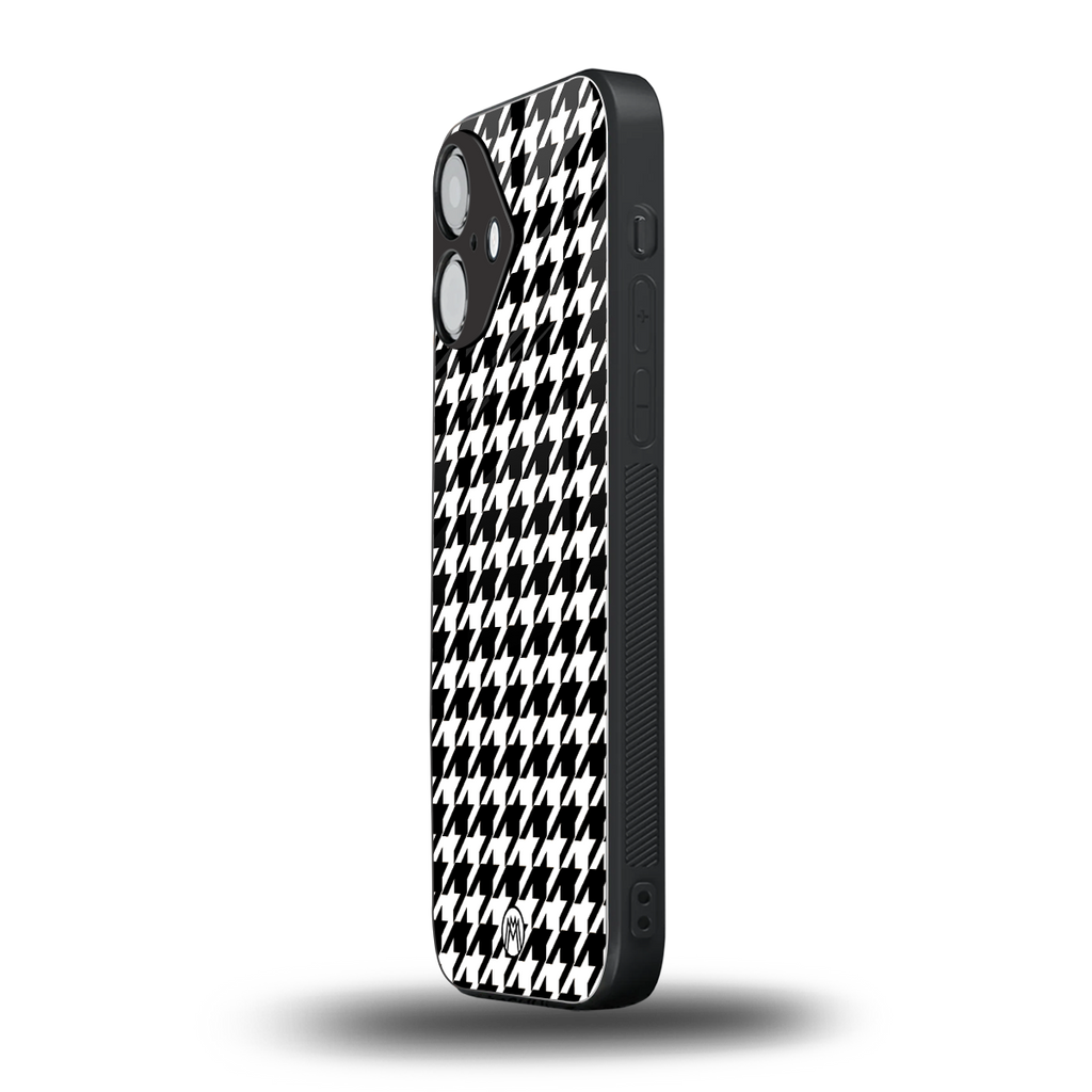 houndstooth classic back phone cover | glass case for iphone 16