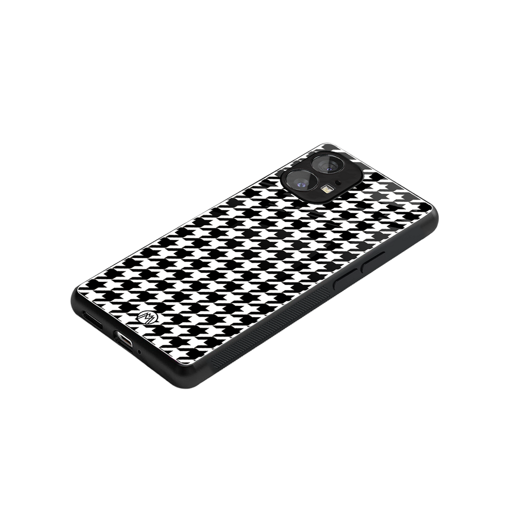 houndstooth classic back phone cover | glass case for nothing phone 1