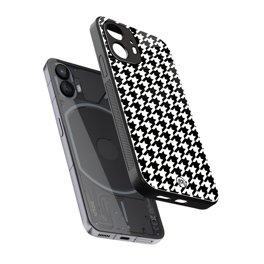 houndstooth classic back phone cover | glass case for nothing phone 2