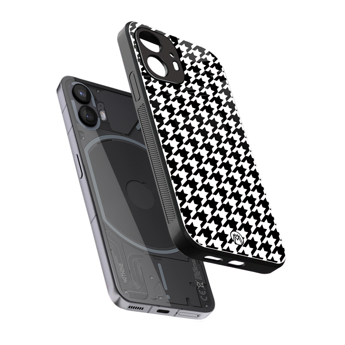 houndstooth classic back phone cover | glass case for nothing phone 2