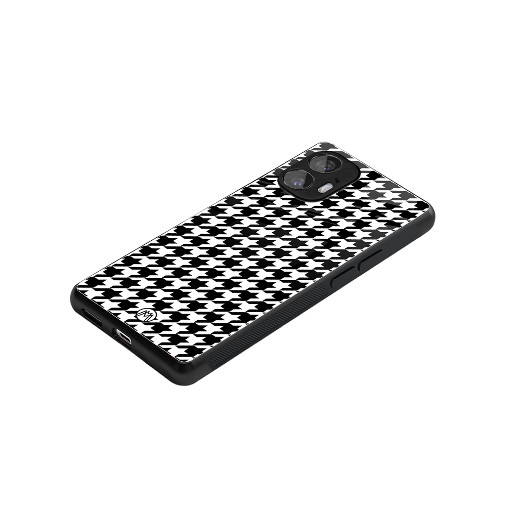 houndstooth classic back phone cover | glass case for nothing phone 2