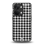 houndstooth classic back phone cover | glass case for oneplus nord 3
