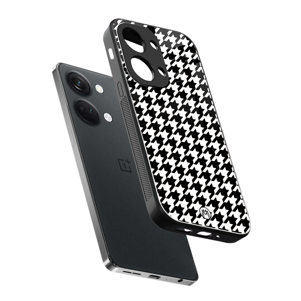 houndstooth classic back phone cover | glass case for oneplus nord 3