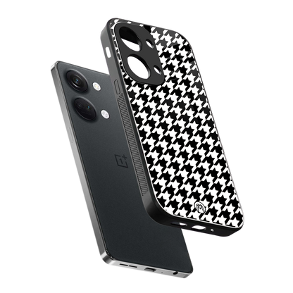 houndstooth classic back phone cover | glass case for oneplus nord 3