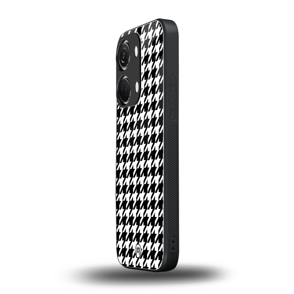 houndstooth classic back phone cover | glass case for oneplus nord 3