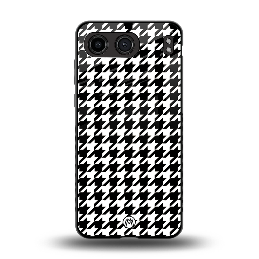 houndstooth classic back phone cover | glass case for oneplus nord 4