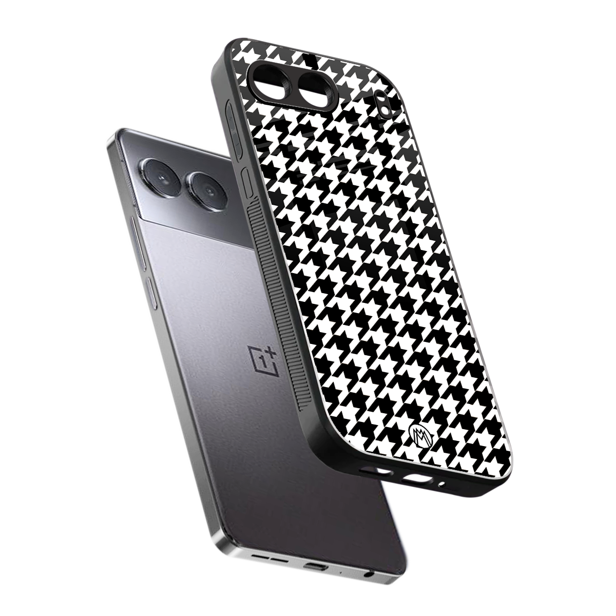 houndstooth classic back phone cover | glass case for oneplus nord 4