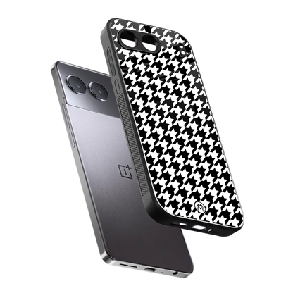 houndstooth classic back phone cover | glass case for oneplus nord 4