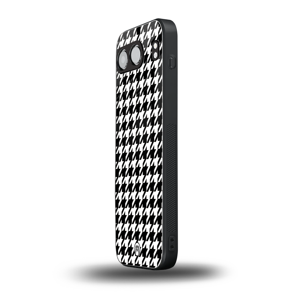 houndstooth classic back phone cover | glass case for oneplus nord 4
