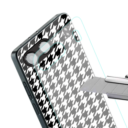 houndstooth classic back phone cover | glass case for oneplus nord 4
