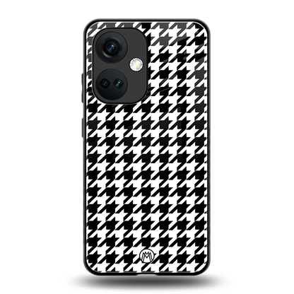 houndstooth classic back phone cover | glass case for oneplus nord ce 3