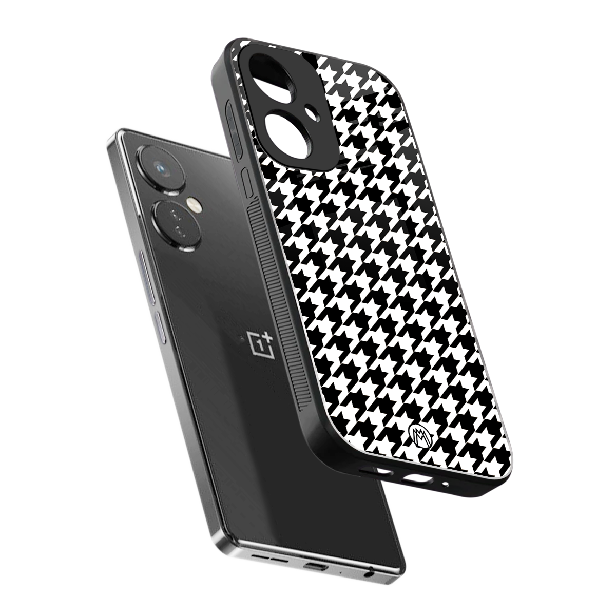 houndstooth classic back phone cover | glass case for oneplus nord ce 3