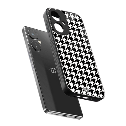 houndstooth classic back phone cover | glass case for oneplus nord ce 3