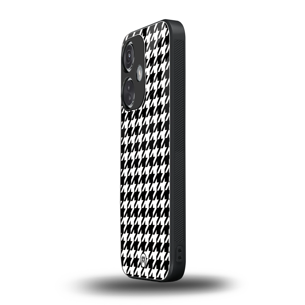 houndstooth classic back phone cover | glass case for oneplus nord ce 3