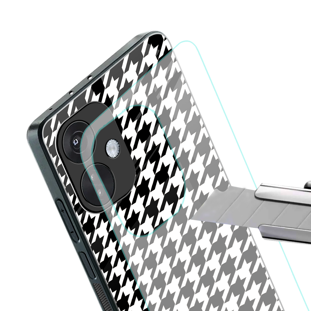 houndstooth classic back phone cover | glass case for oneplus nord ce 3