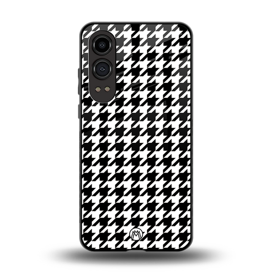 houndstooth classic back phone cover | glass case for oneplus nord ce 4 lite