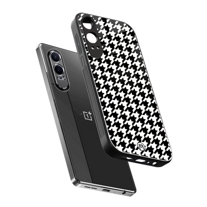 houndstooth classic back phone cover | glass case for oneplus nord ce 4 lite