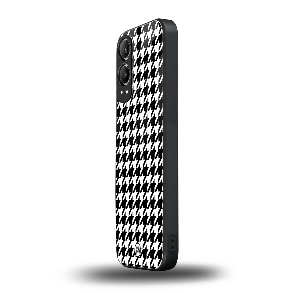 houndstooth classic back phone cover | glass case for oneplus nord ce 4 lite