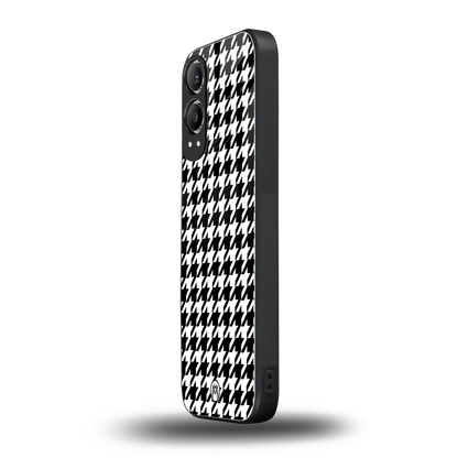 houndstooth classic back phone cover | glass case for oneplus nord ce 4 lite