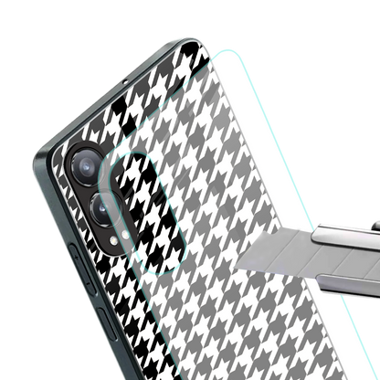 houndstooth classic back phone cover | glass case for oneplus nord ce 4 lite