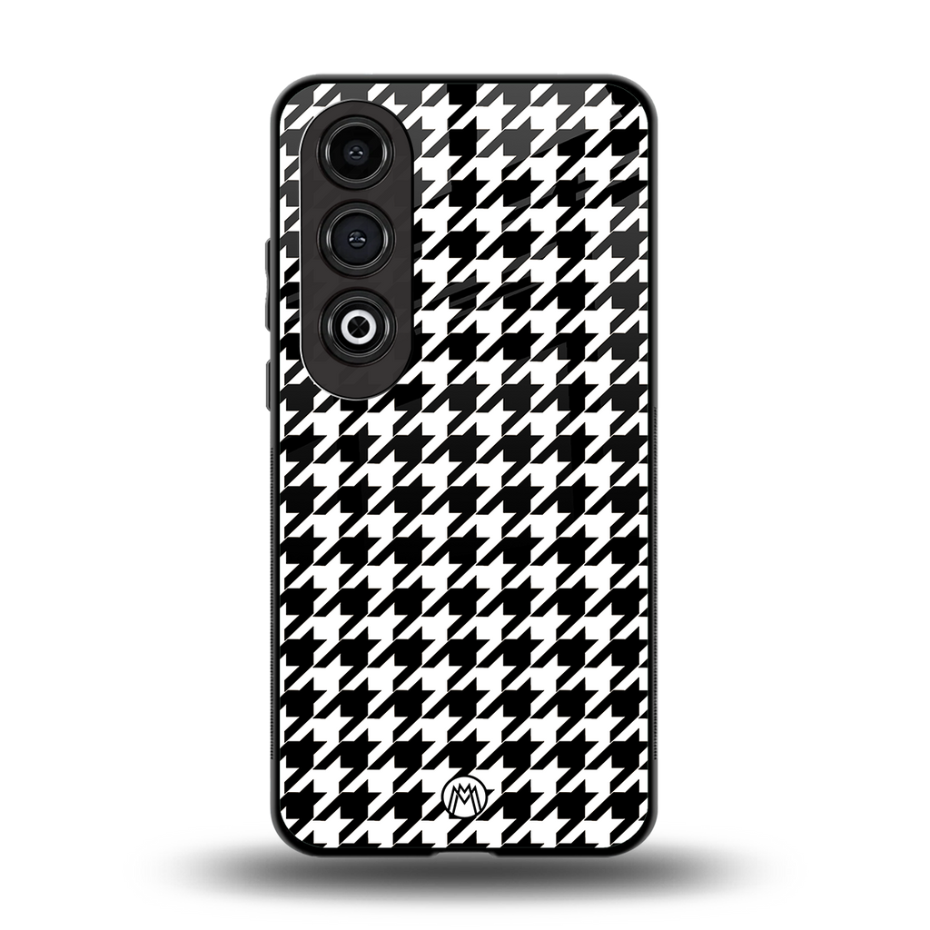 houndstooth classic back phone cover | glass case for oneplus nord ce 4