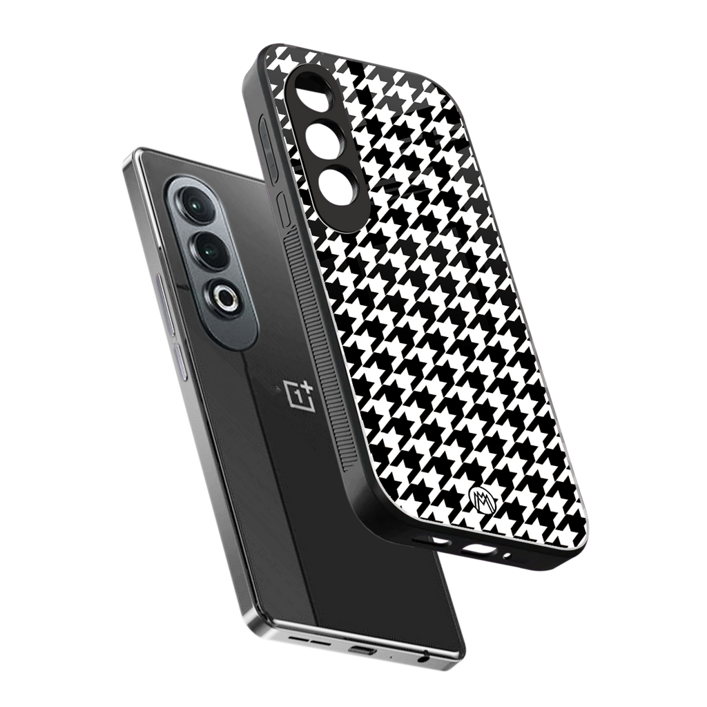 houndstooth classic back phone cover | glass case for oneplus nord ce 4