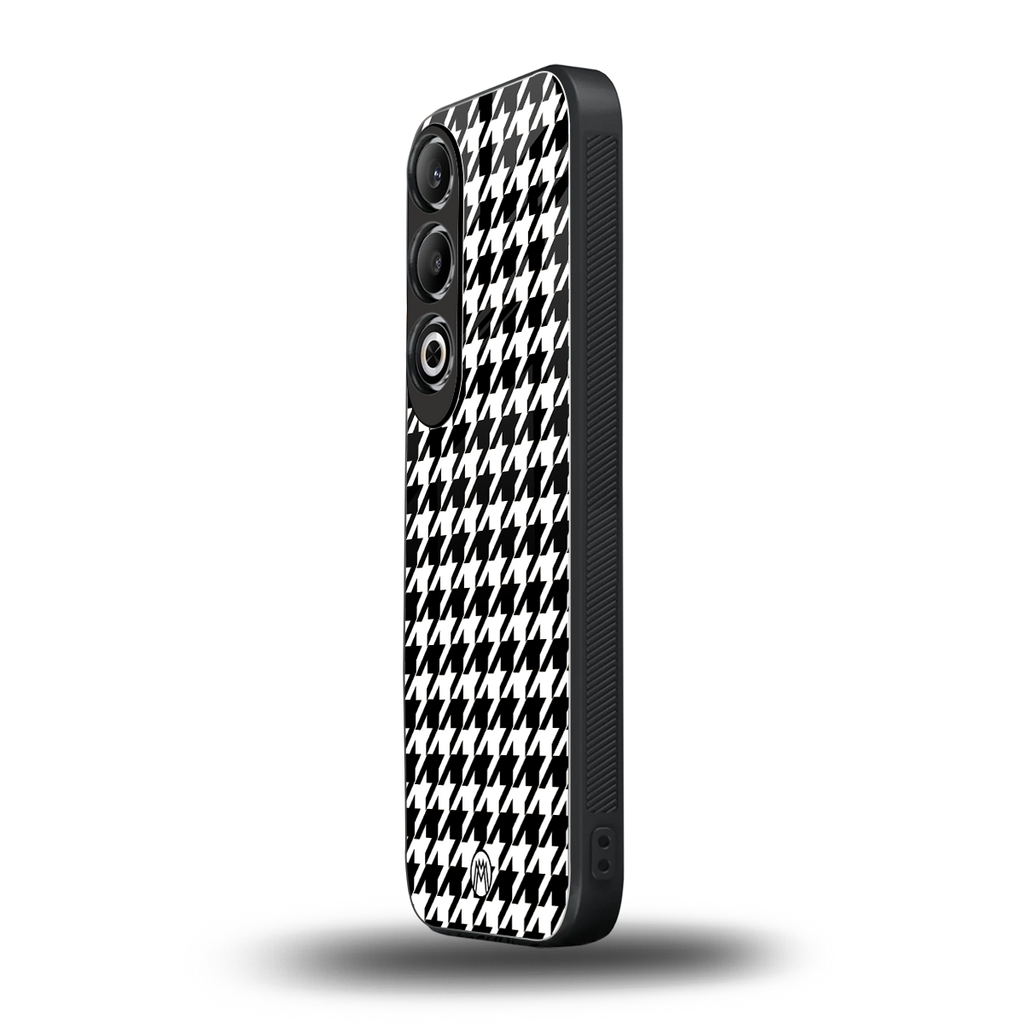 houndstooth classic back phone cover | glass case for oneplus nord ce 4