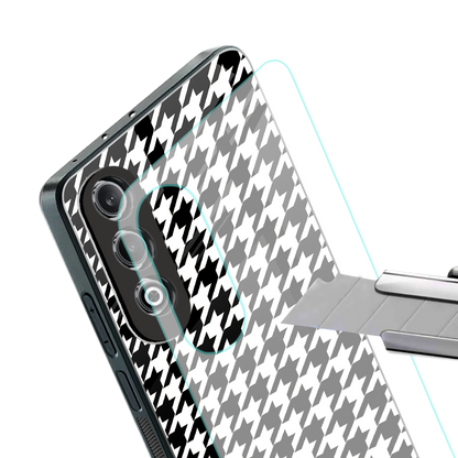 houndstooth classic back phone cover | glass case for oneplus nord ce 4